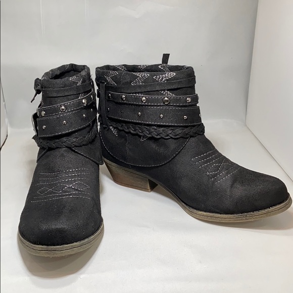 Sugar Timbers Women’s Black Ankle Booties 6 1/2M - Picture 4 of 7